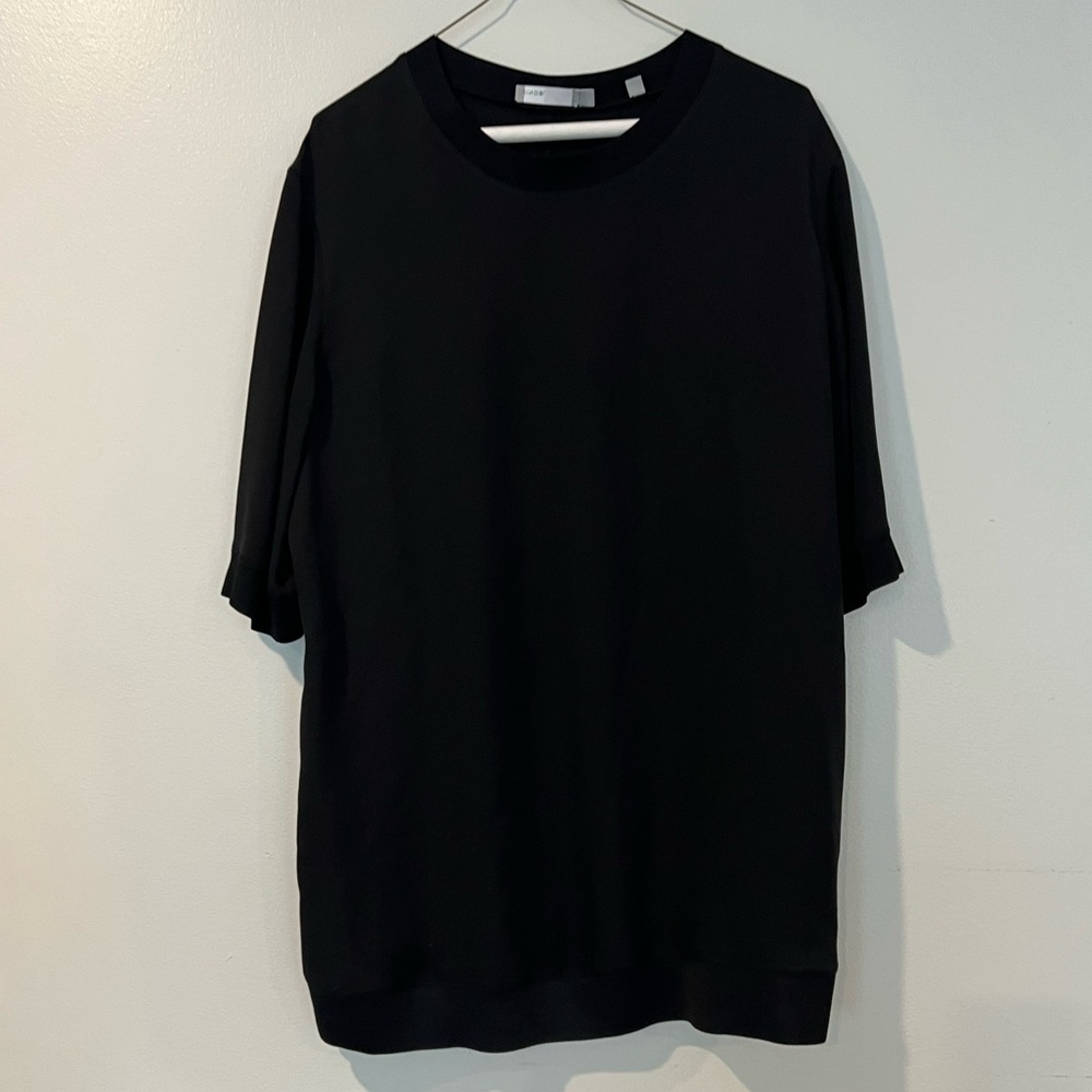 Vince Black Short Sleeve Shift Dress